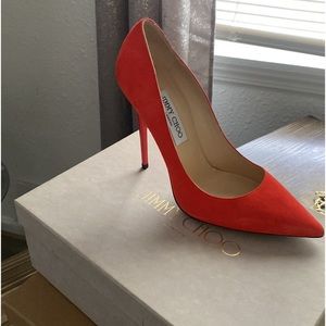 Jimmy Choo fire orange pumps, brand new maybe tried them on once!